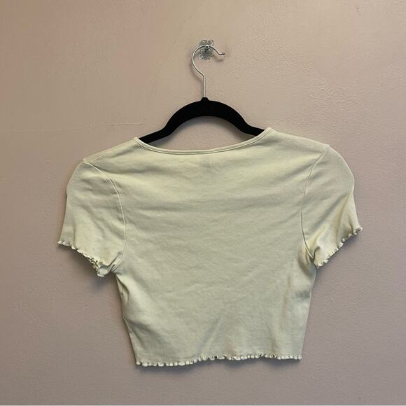 Disney H&M S Bambi cropped short sleeve top Thumper yellow green ruffle - Picture 5 of 8